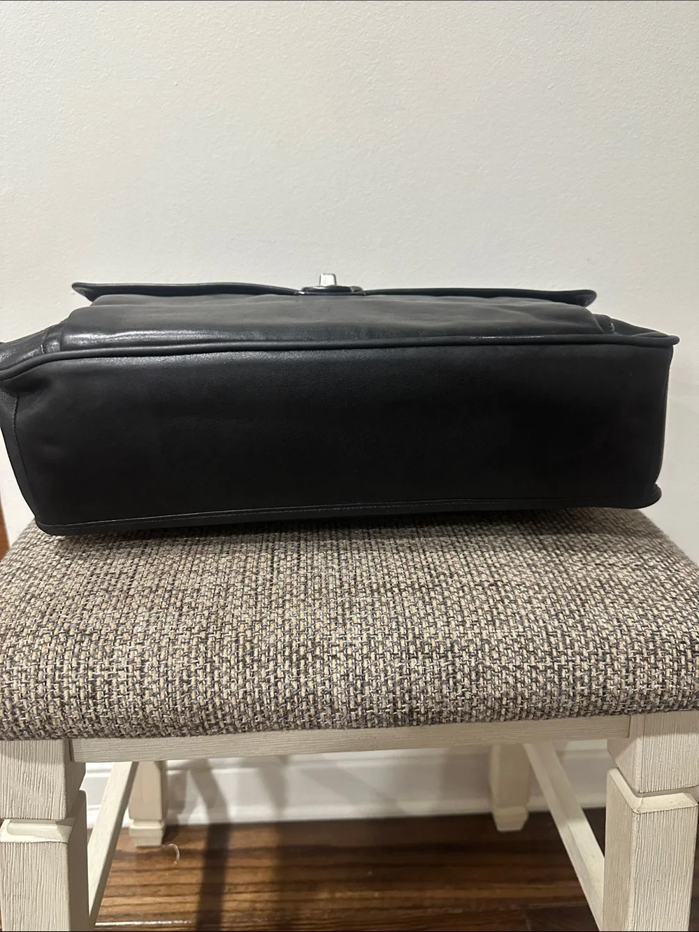Vintage COACH Black Glove Tanned Leather Transatlantic Messenger Briefcase 6456